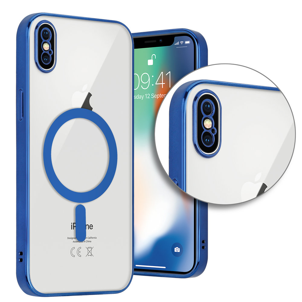 ShieldCase® ShieldCase iPhone X Hülle Transparent Magsafe Metallbeschichtung (Dunkelblau) ShieldCase® ShieldCase iPhone X Hülle Transparent Magsafe Metallbeschichtung (Dunkelblau)