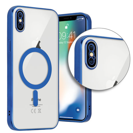 ShieldCase® ShieldCase iPhone X Hülle Transparent Magsafe Metallbeschichtung (Dunkelblau) ShieldCase® ShieldCase iPhone X Hülle Transparent Magsafe Metallbeschichtung (Dunkelblau)