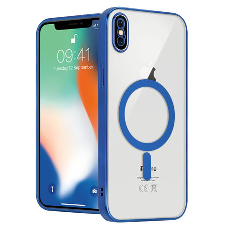 ShieldCase® ShieldCase iPhone X Hülle Transparent Magsafe Metallbeschichtung (Dunkelblau) ShieldCase® ShieldCase iPhone X Hülle Transparent Magsafe Metallbeschichtung (Dunkelblau)