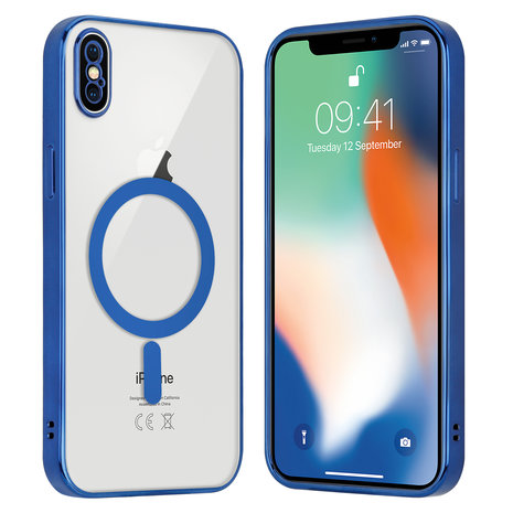ShieldCase® ShieldCase iPhone X Hülle Transparent Magsafe Metallbeschichtung (Dunkelblau) ShieldCase® ShieldCase iPhone X Hülle Transparent Magsafe Metallbeschichtung (Dunkelblau)