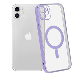 ShieldCase® iPhone 11 Hülle Transparent Magsafe Metallbeschichtung (Lila)