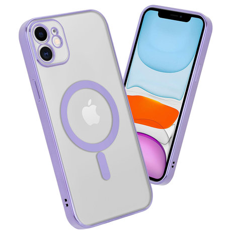 ShieldCase® ShieldCase iPhone 11 Hülle Transparent Magsafe Metallbeschichtung (Lila)