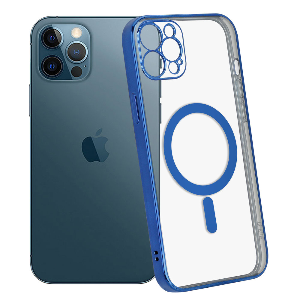 iPhone 11 Pro Hlle Transparent Magsafe Metallbeschichtung (Dunkelblau) -  Huellen-shop.de