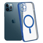 ShieldCase® ShieldCase iPhone 12 Pro Max Hülle Transparent Magsafe Metallbeschichtung (Dunkelblau)