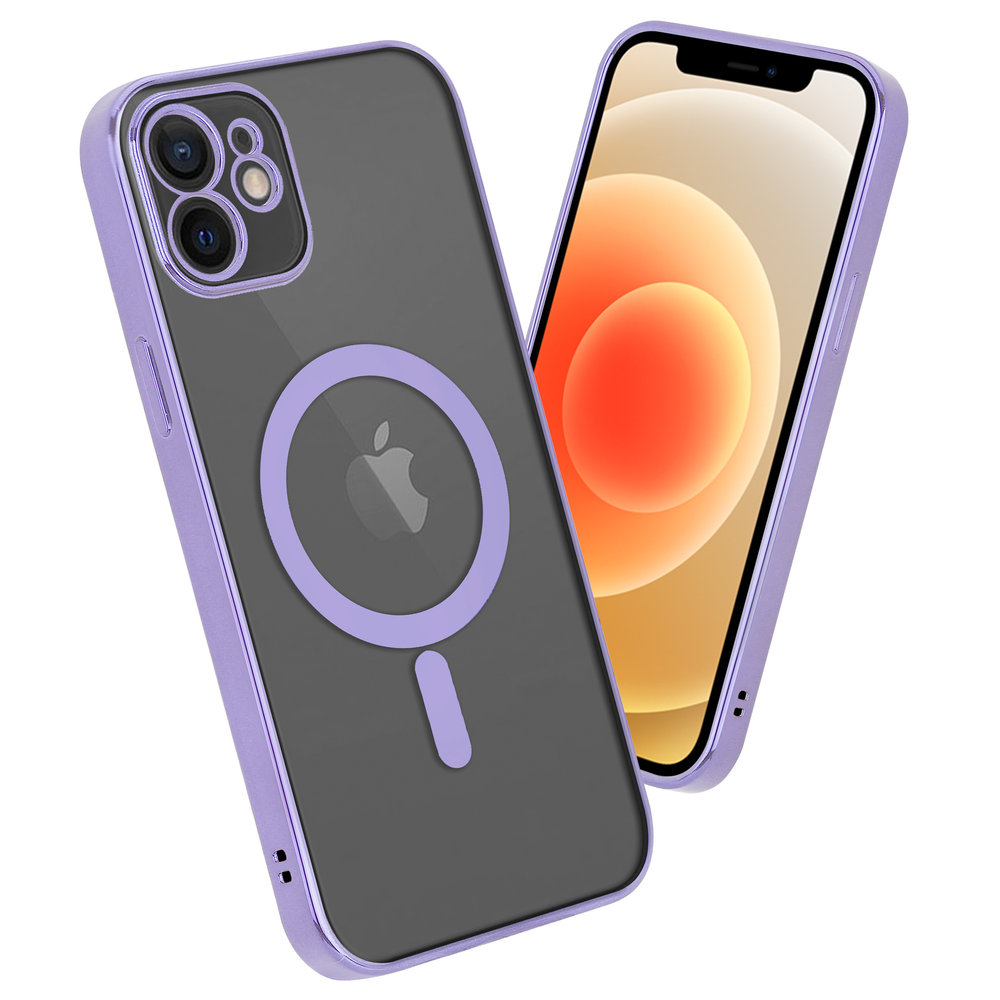 ShieldCase® ShieldCase iPhone 12 Hülle Transparent Magsafe Metallbeschichtung (Lila)