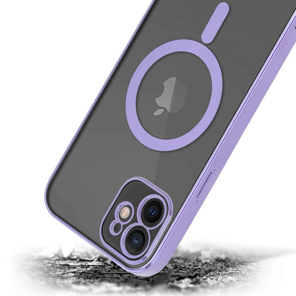 ShieldCase® ShieldCase iPhone 12 Hülle Transparent Magsafe Metallbeschichtung (Lila)