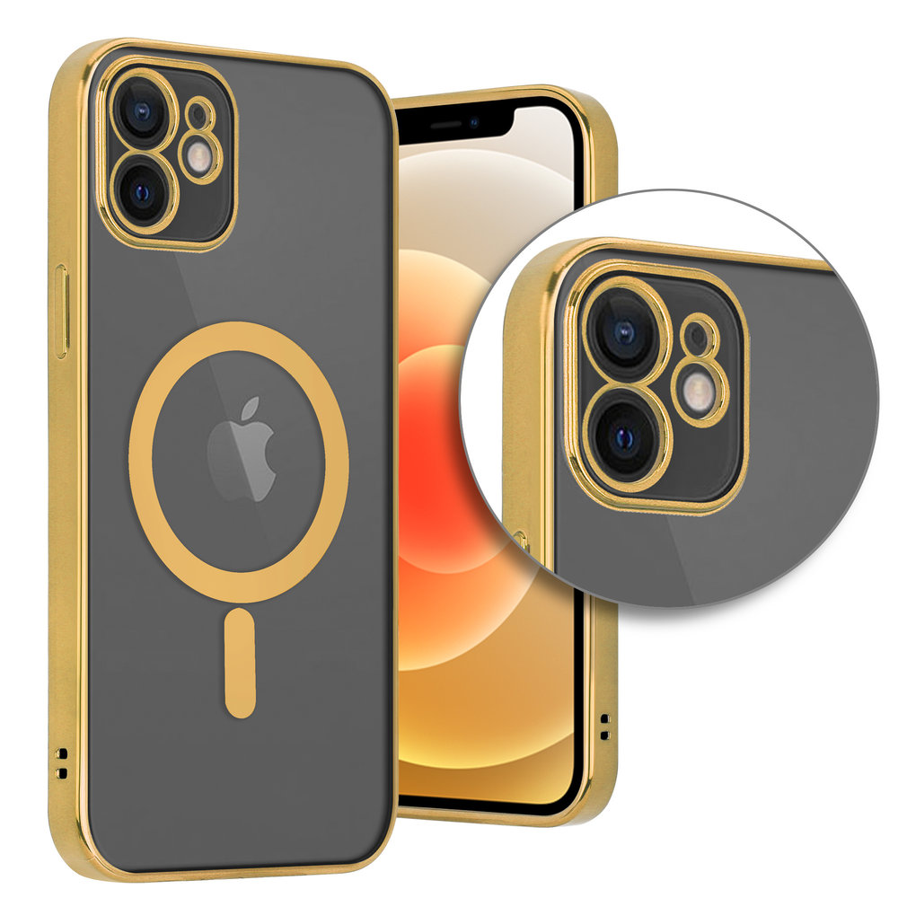 ShieldCase® ShieldCase iPhone 12 Hülle Transparent Magsafe Metallbeschichtung (Gold)