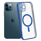 ShieldCase® ShieldCase iPhone 12 Pro Hülle Transparent Magsafe Metallbeschichtung (Dunkelblau)