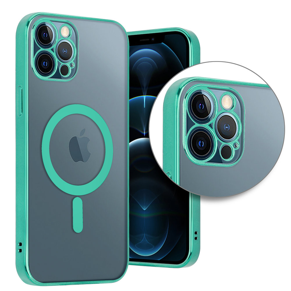 ShieldCase® ShieldCase iPhone 12 Pro Hülle Transparent Magsafe Metallbeschichtung (Grün)