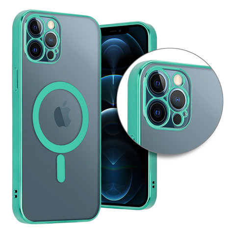 ShieldCase® ShieldCase iPhone 12 Pro Hülle Transparent Magsafe Metallbeschichtung (Grün)