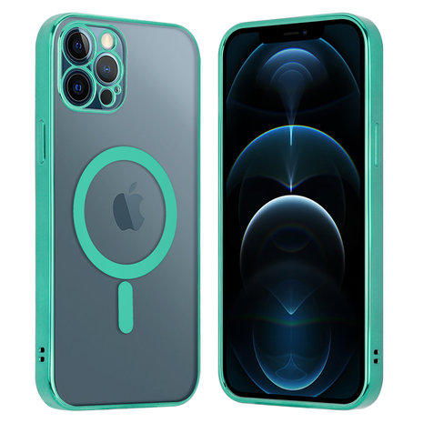 ShieldCase® ShieldCase iPhone 12 Pro Hülle Transparent Magsafe Metallbeschichtung (Grün)
