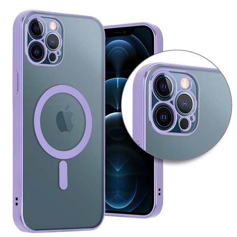 ShieldCase® ShieldCase iPhone 12 Pro Hülle Transparent Magsafe Metallbeschichtung (Lila)