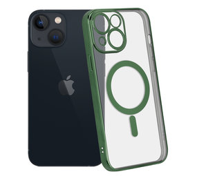 ShieldCase® iPhone 13 Mini Hülle Transparent Magsafe Metallbeschichtung (Dunkelgrün)