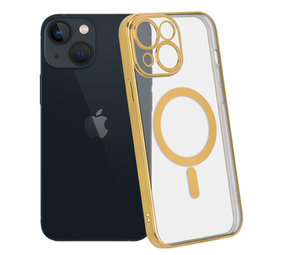 ShieldCase® iPhone 13 Mini Hülle Transparent Magsafe Metallbeschichtung (Gold)
