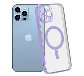 ShieldCase® iPhone 13 Pro Max Hülle Transparent Magsafe Metallbeschichtung (Lila)