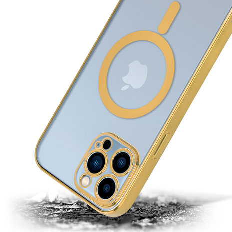 ShieldCase® ShieldCase iPhone 13 Pro Max Hülle Transparent Magsafe Metallbeschichtung (Gold) ShieldCase® ShieldCase iPhone 13 Pro Max Hülle Transparent Magsafe Metallbeschichtung (Gold)