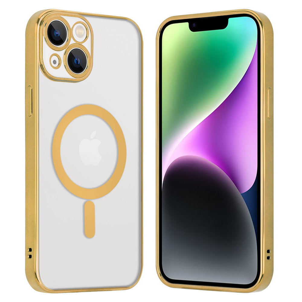 ShieldCase® ShieldCase iPhone 14 Hülle Transparent Magsafe Metallbeschichtung (Gold) ShieldCase® ShieldCase iPhone 14 Hülle Transparent Magsafe Metallbeschichtung (Gold)