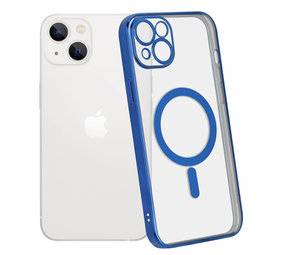 ShieldCase® iPhone 14 Plus Hülle Transparente Magsafe Metallbeschichtung (Dunkelblau)