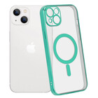 ShieldCase® ShieldCase iPhone 14 Plus Hülle Transparent Magsafe Metallbeschichtung (Grün)
