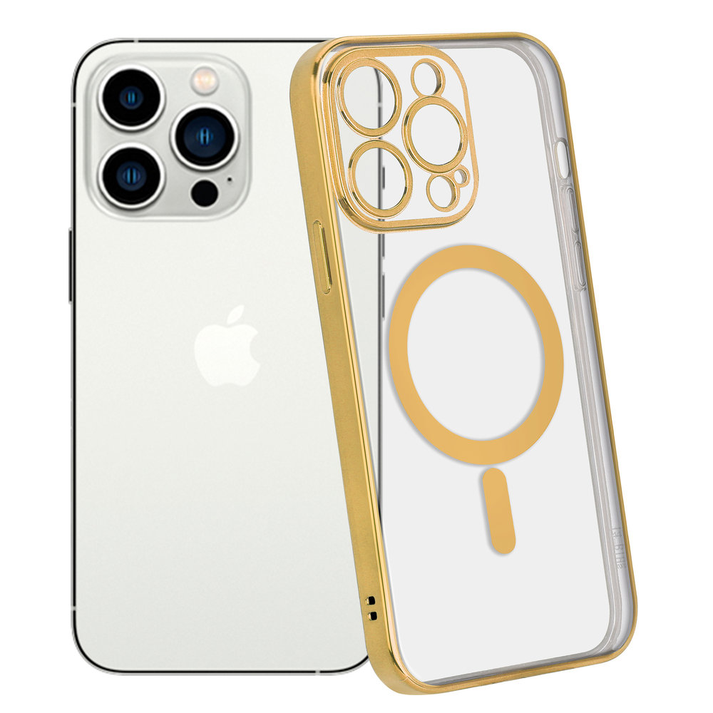 ShieldCase® ShieldCase iPhone 14 Pro Hülle Transparent Magsafe Metallbeschichtung (Gold) ShieldCase® ShieldCase iPhone 14 Pro Hülle Transparent Magsafe Metallbeschichtung (Gold)