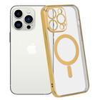 ShieldCase® ShieldCase iPhone 14 Pro Hülle Transparent Magsafe Metallbeschichtung (Gold)