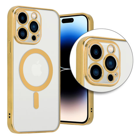 ShieldCase® ShieldCase iPhone 14 Pro Hülle Transparent Magsafe Metallbeschichtung (Gold) ShieldCase® ShieldCase iPhone 14 Pro Hülle Transparent Magsafe Metallbeschichtung (Gold)
