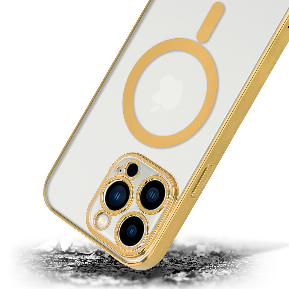 ShieldCase® ShieldCase iPhone 14 Pro Hülle Transparent Magsafe Metallbeschichtung (Gold) ShieldCase® ShieldCase iPhone 14 Pro Hülle Transparent Magsafe Metallbeschichtung (Gold)