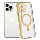ShieldCase® ShieldCase iPhone 14 Pro Max Hülle Transparent Magsafe Metallbeschichtung (Gold)