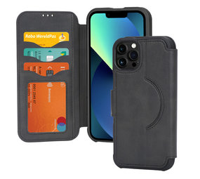 Coverzs iPhone 13 Pro Max Leder Book Case MagSafe (Schwarz)