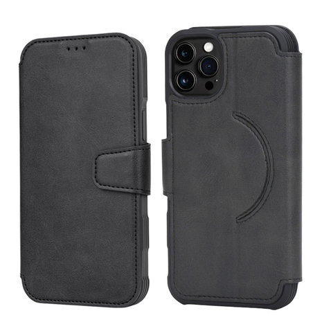 Coverzs Coverzs iPhone 13 Pro Max Leder Book Case MagSafe (Schwarz) Coverzs Coverzs iPhone 13 Pro Max Leder Book Case MagSafe (Schwarz)