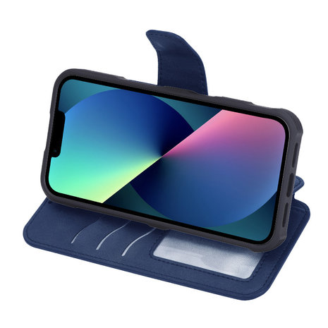 Coverzs Coverzs iPhone 14 Plus Leder Book Case MagSafe (Blau)