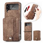ShieldCase® ShieldCase Samsung Galaxy Z Flip 4 Case Abnehmbare Wallet (Braun)