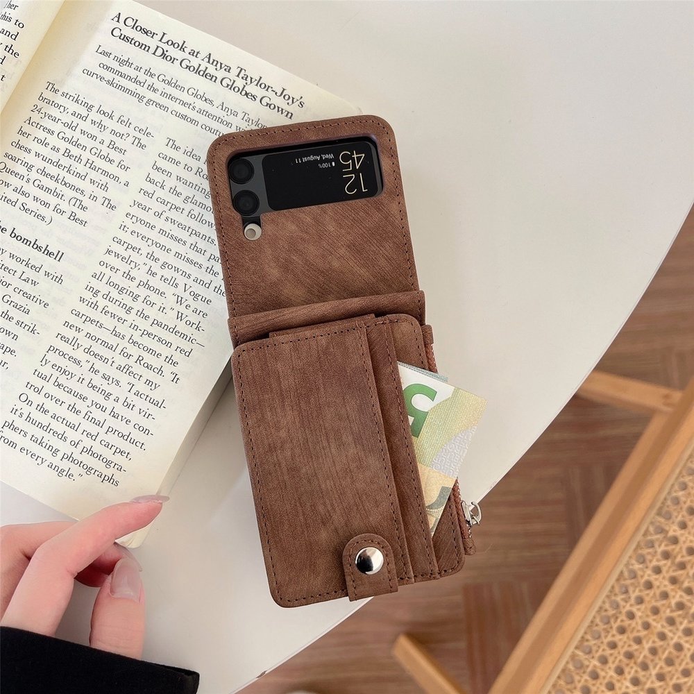 ShieldCase® ShieldCase Samsung Galaxy Z Flip 4 Case Abnehmbare Wallet (Braun) ShieldCase® ShieldCase Samsung Galaxy Z Flip 4 Case Abnehmbare Wallet (Braun)