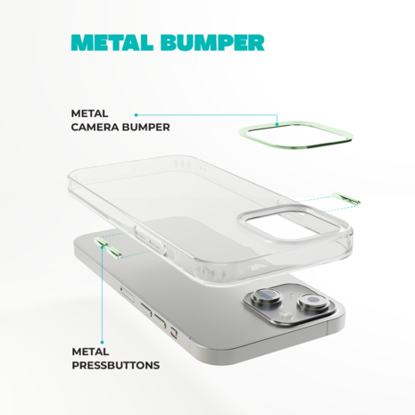 Coverzs Coverzs iPhone 14 Hardcase mit Kamera-Bumper aus Metall (Grün) Coverzs Coverzs iPhone 14 Hardcase mit Kamera-Bumper aus Metall (Grün)