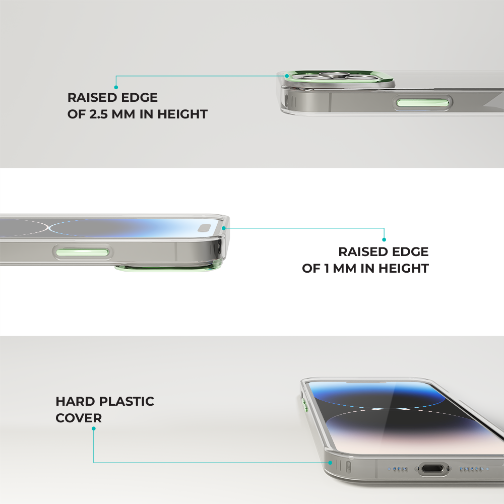 Coverzs Coverzs iPhone 14 Hardcase mit Kamera-Bumper aus Metall (Grün) Coverzs Coverzs iPhone 14 Hardcase mit Kamera-Bumper aus Metall (Grün)