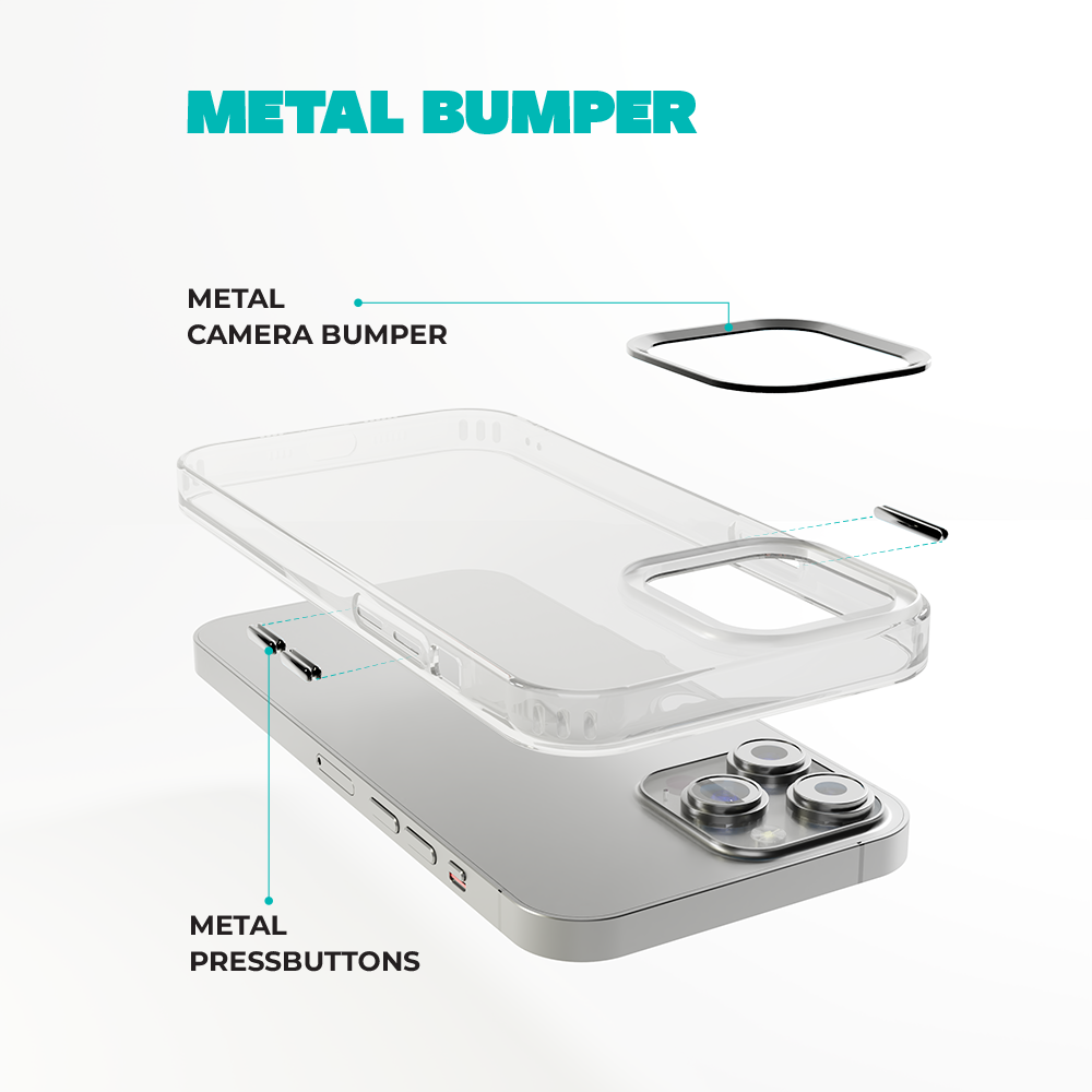 Coverzs Coverzs iPhone 13 Pro Max Hardcase mit Kamera-Bumper aus Metall (Schwarz)