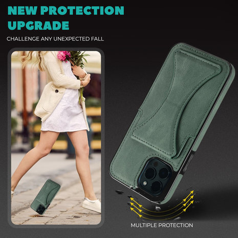 ShieldCase® ShieldCase iPhone 13 Mini Lederhülle mit Ständer und Kartenhalter (Grün) ShieldCase® ShieldCase iPhone 13 Mini Lederhülle mit Ständer und Kartenhalter (Grün)