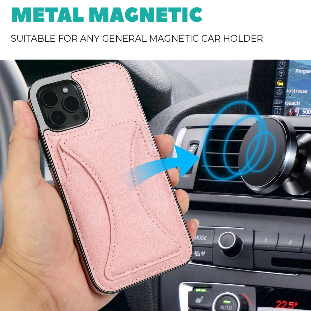 ShieldCase® ShieldCase iPhone 13 Mini-Lederhülle mit Ständer und Kartenhalter (Rosa) ShieldCase® ShieldCase iPhone 13 Mini-Lederhülle mit Ständer und Kartenhalter (Rosa)