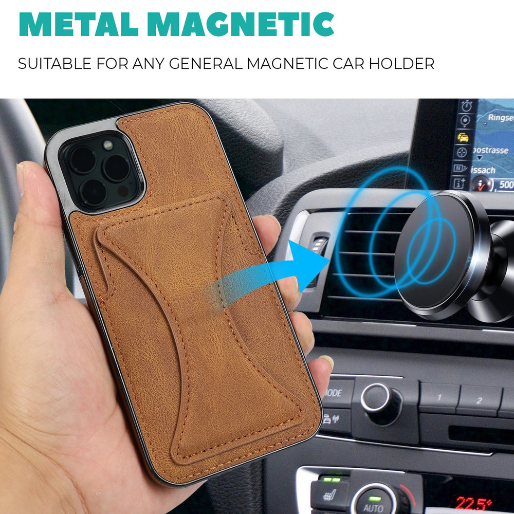 ShieldCase® ShieldCase iPhone 13 Lederhülle mit Ständer und Kartenhalter (Braun) ShieldCase® ShieldCase iPhone 13 Lederhülle mit Ständer und Kartenhalter (Braun)