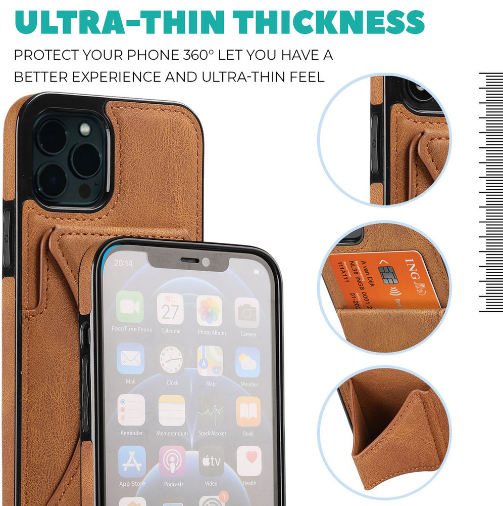 ShieldCase® ShieldCase iPhone 11 Lederhülle mit Ständer und Kartenhalter (Braun) ShieldCase® ShieldCase iPhone 11 Lederhülle mit Ständer und Kartenhalter (Braun)