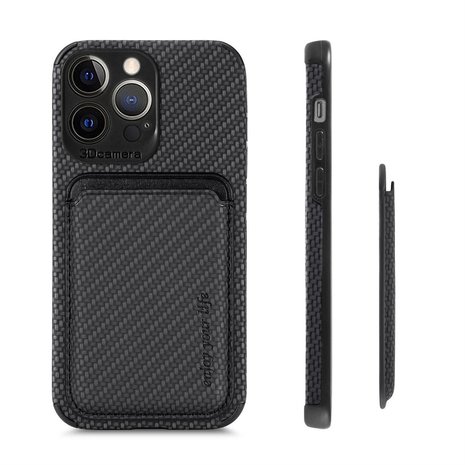 Coverzs Coverzs iPhone 11 Pro Magsafe geflochten hülle mit Kartenhalter (Schwarz) Coverzs Coverzs iPhone 11 Pro Magsafe geflochten hülle mit Kartenhalter (Schwarz)
