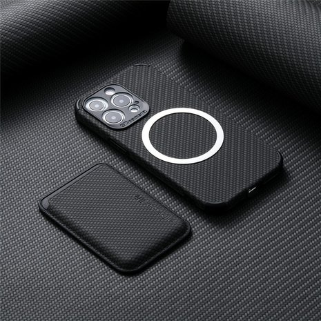 Coverzs Coverzs iPhone 11 Pro Magsafe geflochten hülle mit Kartenhalter (Schwarz) Coverzs Coverzs iPhone 11 Pro Magsafe geflochten hülle mit Kartenhalter (Schwarz)