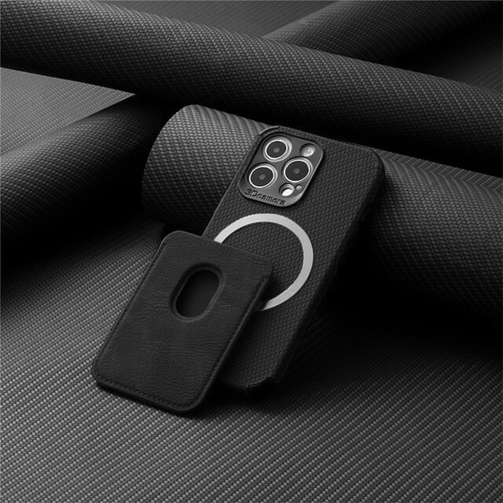 Coverzs Coverzs iPhone 11 Pro Magsafe geflochten hülle mit Kartenhalter (Schwarz) Coverzs Coverzs iPhone 11 Pro Magsafe geflochten hülle mit Kartenhalter (Schwarz)