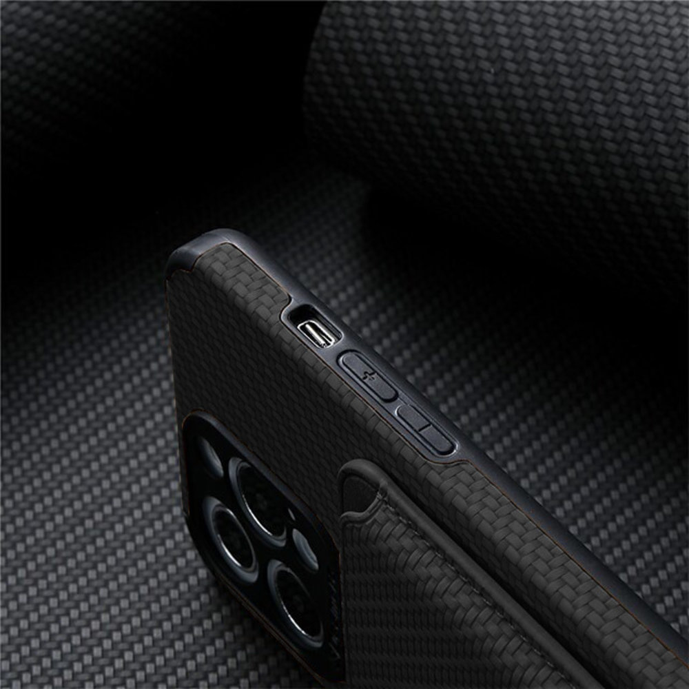 Coverzs Coverzs iPhone 12 Pro Magsafe geflochten Hülle mit Kartenhalter (Schwarz) Coverzs Coverzs iPhone 12 Pro Magsafe geflochten Hülle mit Kartenhalter (Schwarz)