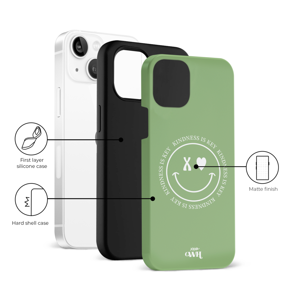 xoxo Wildhearts xoxo Wildhearts Kindness Is Key Green - iPhone 14 Hülle xoxo Wildhearts xoxo Wildhearts Kindness Is Key Green - iPhone 14 Hülle