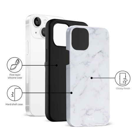 xoxo Wildhearts xoxo Wildhearts Marble White Lies - iPhone 14 Plus Hülle xoxo Wildhearts xoxo Wildhearts Marble White Lies - iPhone 14 Plus Hülle
