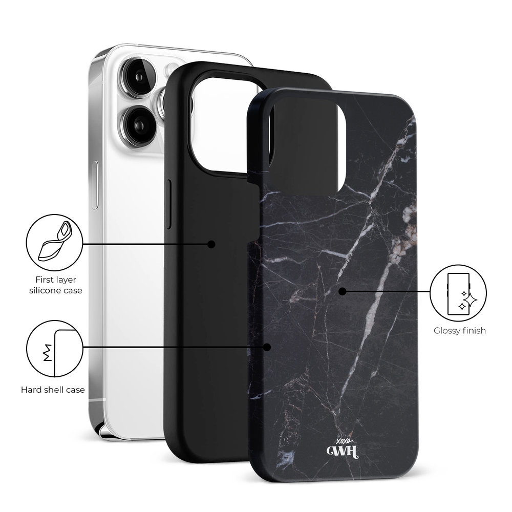 xoxo Wildhearts xoxo Wildhearts Marble Black Mood - iPhone 13 Pro Hülle xoxo Wildhearts xoxo Wildhearts Marble Black Mood - iPhone 13 Pro Hülle