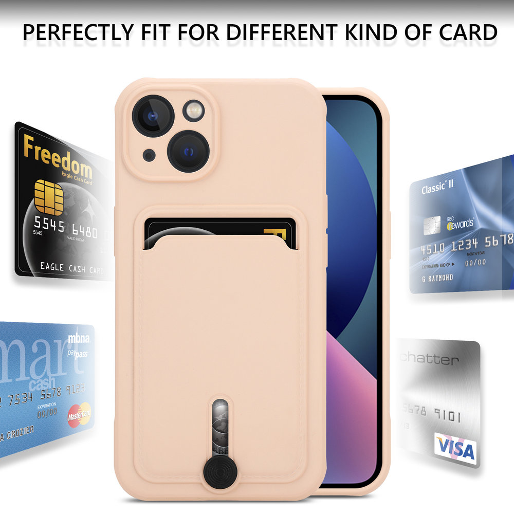 Coverzs Coverzs iPhone X/Xs Kartenhülle mit Schieber (Pink) Coverzs Coverzs iPhone X/Xs Kartenhülle mit Schieber (Pink)