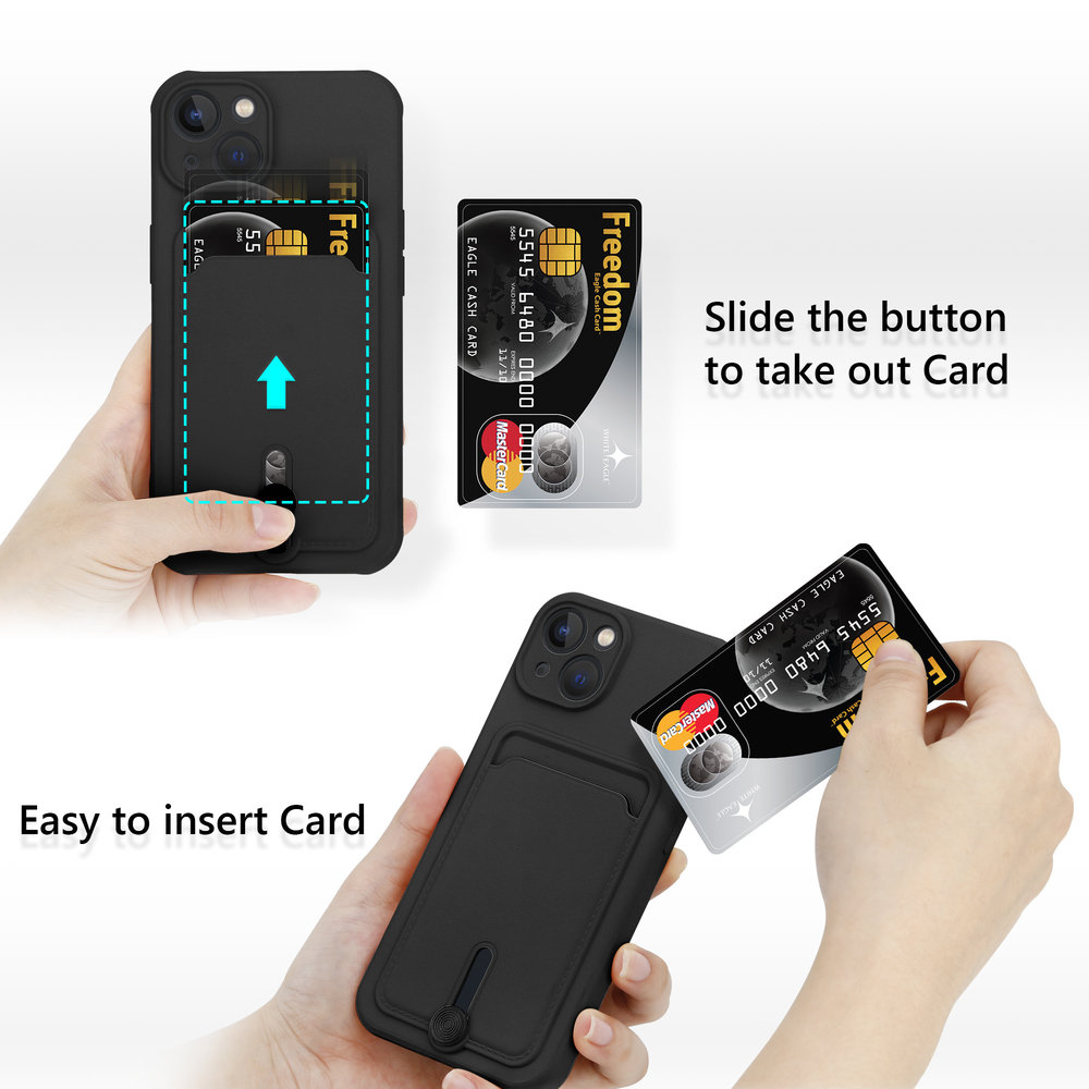 Coverzs Coverzs iPhone X/Xs Kartenhülle mit Schieber (Schwarz) Coverzs Coverzs iPhone X/Xs Kartenhülle mit Schieber (Schwarz)