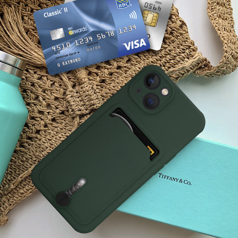 Coverzs Coverzs iPhone 12 Pro Kartenhülle mit Schieber (Grün) Coverzs Coverzs iPhone 12 Pro Kartenhülle mit Schieber (Grün)